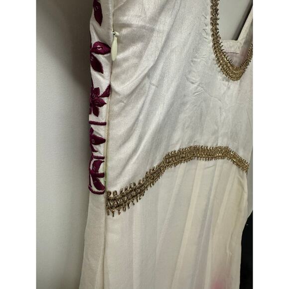 White, Pink, Purple Long Sleeve Anarkali Indian/ Pakistani/ Bengali 3 Piece - Picture 5 of 6